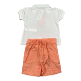 Calamaro Completo 2 Pezzi Polo-Bermuda Bicolore per Bambino 11133J BIANCO/ARANCIONE CALAMARO 
