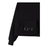 LIU JO felpa chiusa girocollo tinta unita con stampa  Nero per Bambina GF4161 NERO LIU JO 