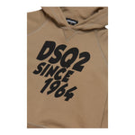 DSQUARED2 felpa chiusa con cappuccio tinta unita con logo Beige per Bambino DQ1954 BEIGE DSQUARED2 