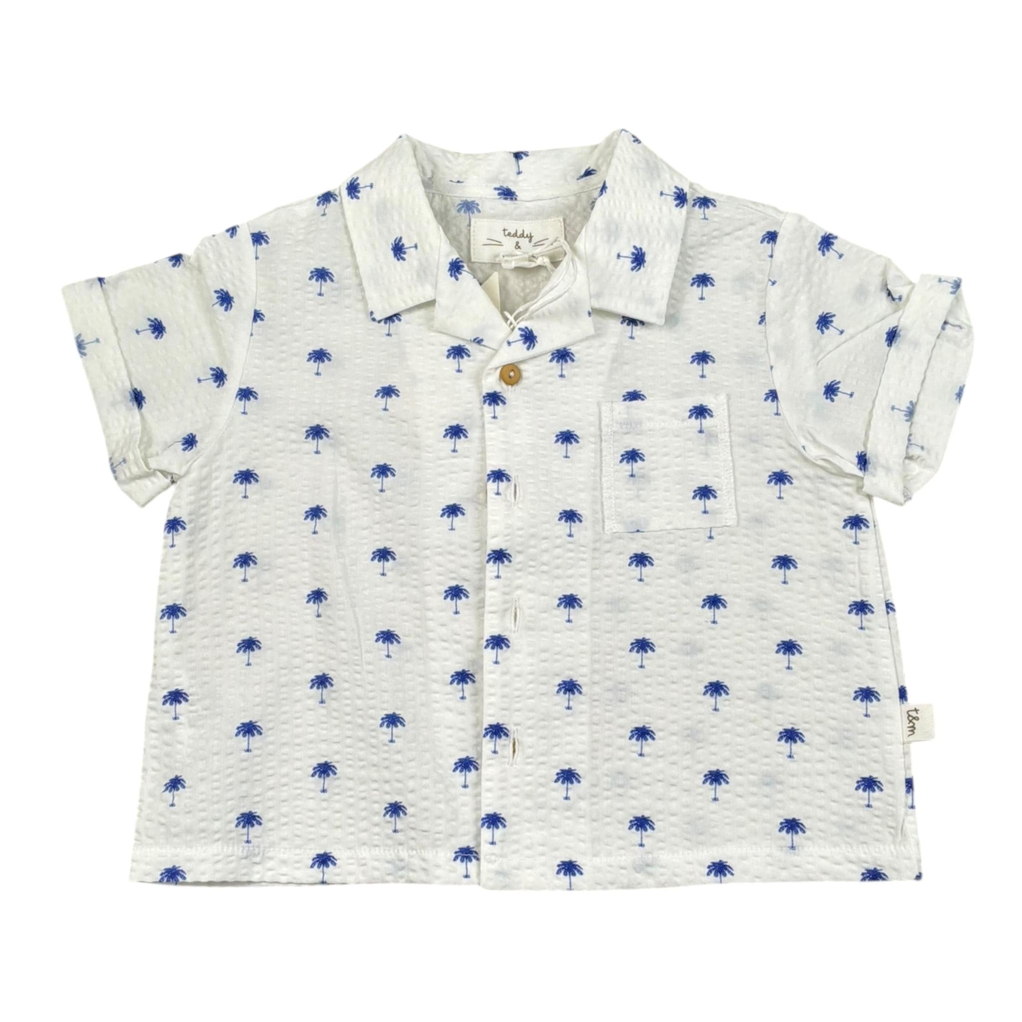 Teddy E Minou Camicia Tinta Unita con Stampa per Neonato E25CI010C4025 BIANCO TEDDY E MINOU 