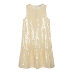 Calvin Klein Abito Giromanica Tinta Unita Paillettato per Bambina IG0IG02354ZCY BEIGE CALVIN KLEIN 