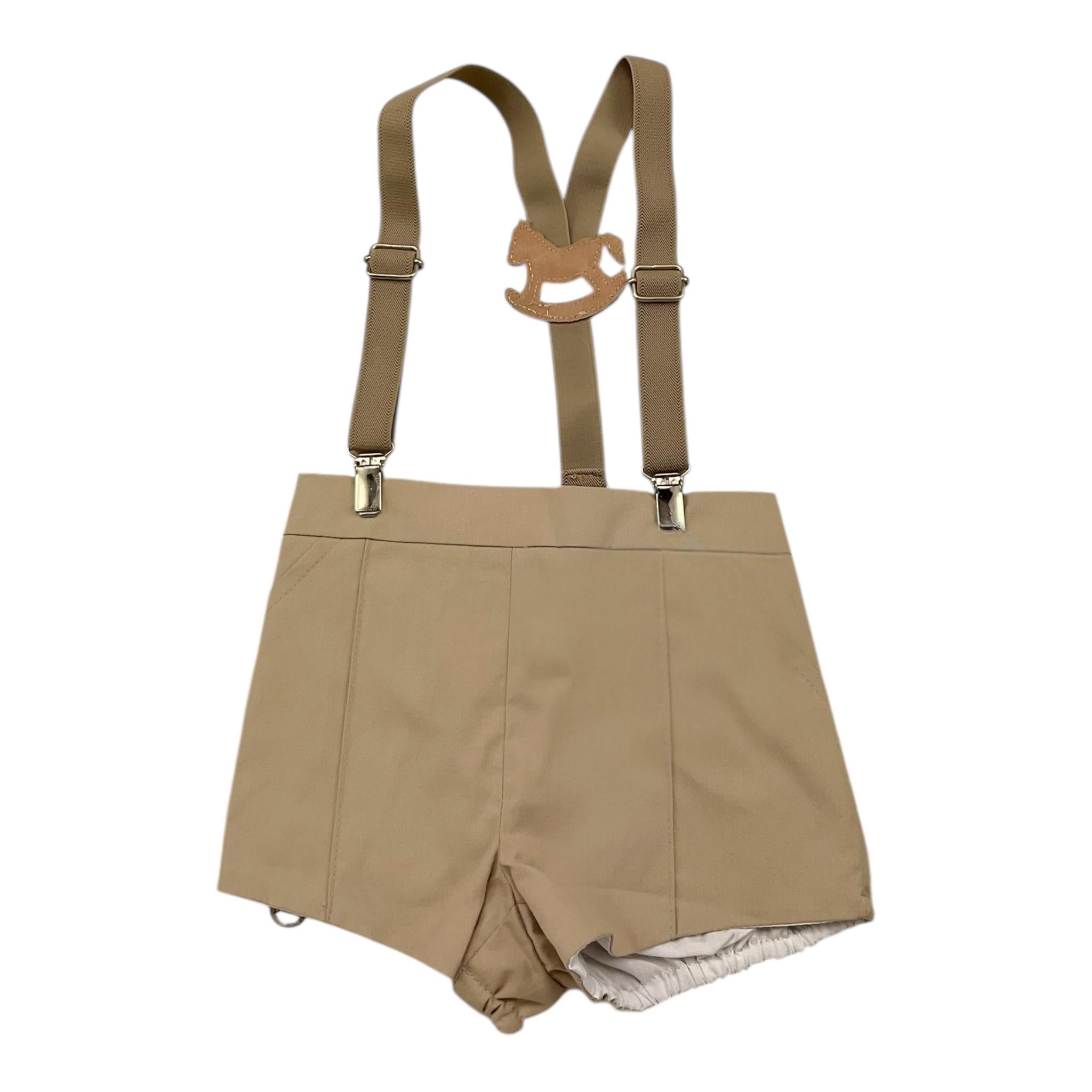 YOEDU salopette tinta unita modello bermuda Beige per Bambino 3984J BEIGE YOEDU 