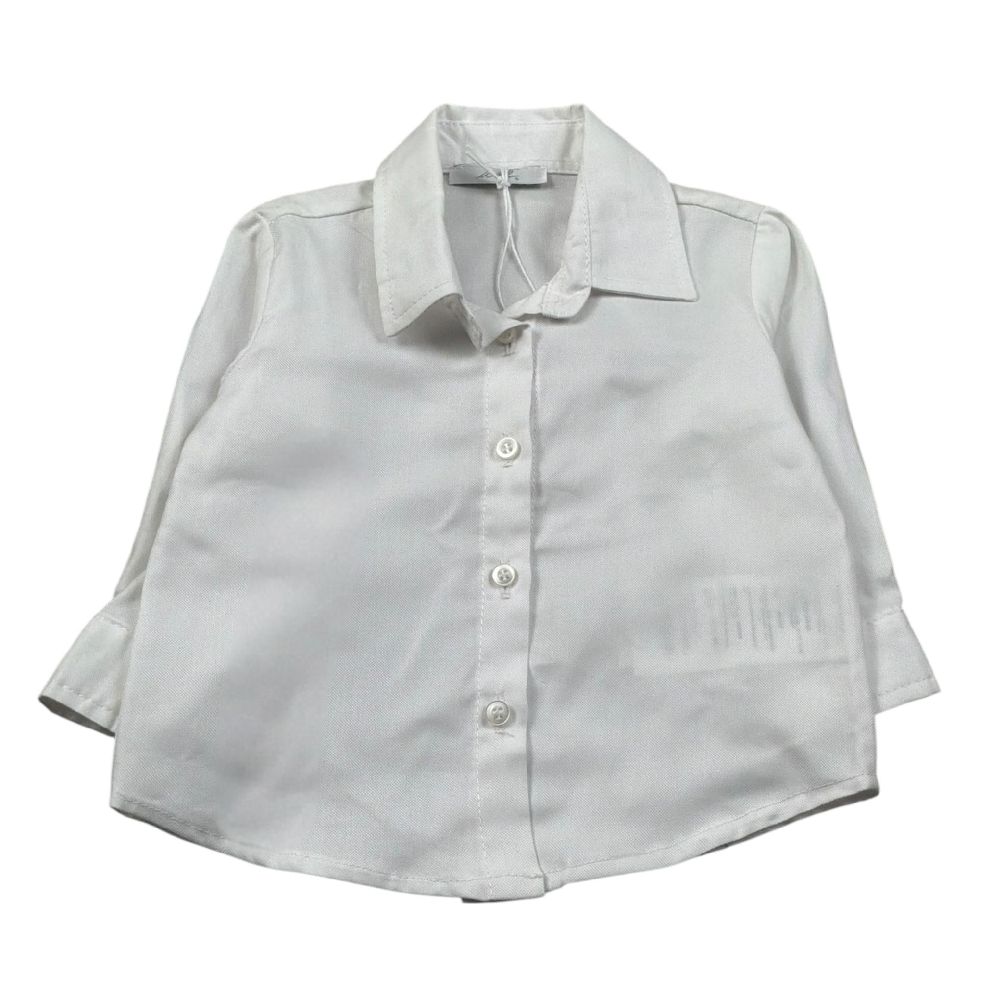 M+E' Camicia Manica Lunga Tinta Unita per Neonato UE0448N BIANCO M+E' 