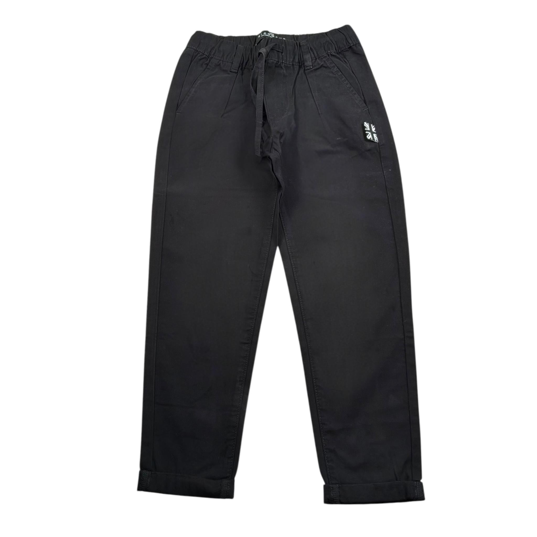 John Richmond Pantalone Tinta Unita con Elastico In Vita E Logo per Neonato RBP24034PAN NERO JOHN RICHMOND 