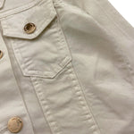 Relish Giubbino In Denim Tinta Unita con Bottoni per Bambina RGP23050 BIANCO RELISH 