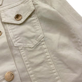 Relish Giubbino In Denim Tinta Unita con Bottoni per Bambina RGP23050 BIANCO RELISH 