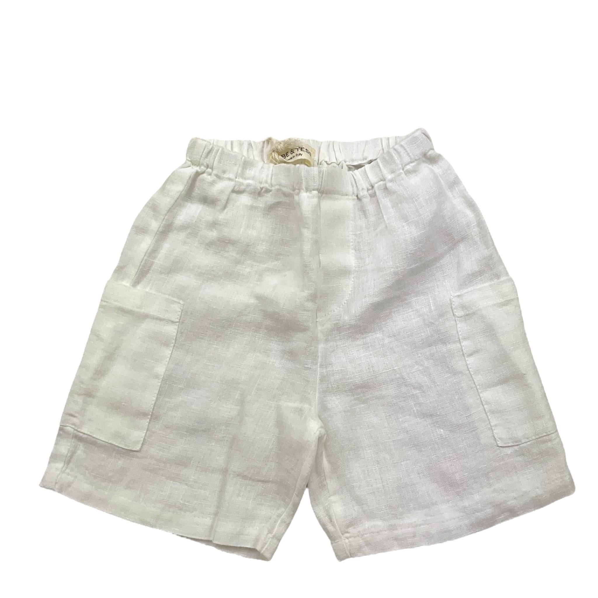 Babe & Tess Short Tinta Unita con Elastico In Vita per Neonata 24518180N BIANCO BABE & TESS 