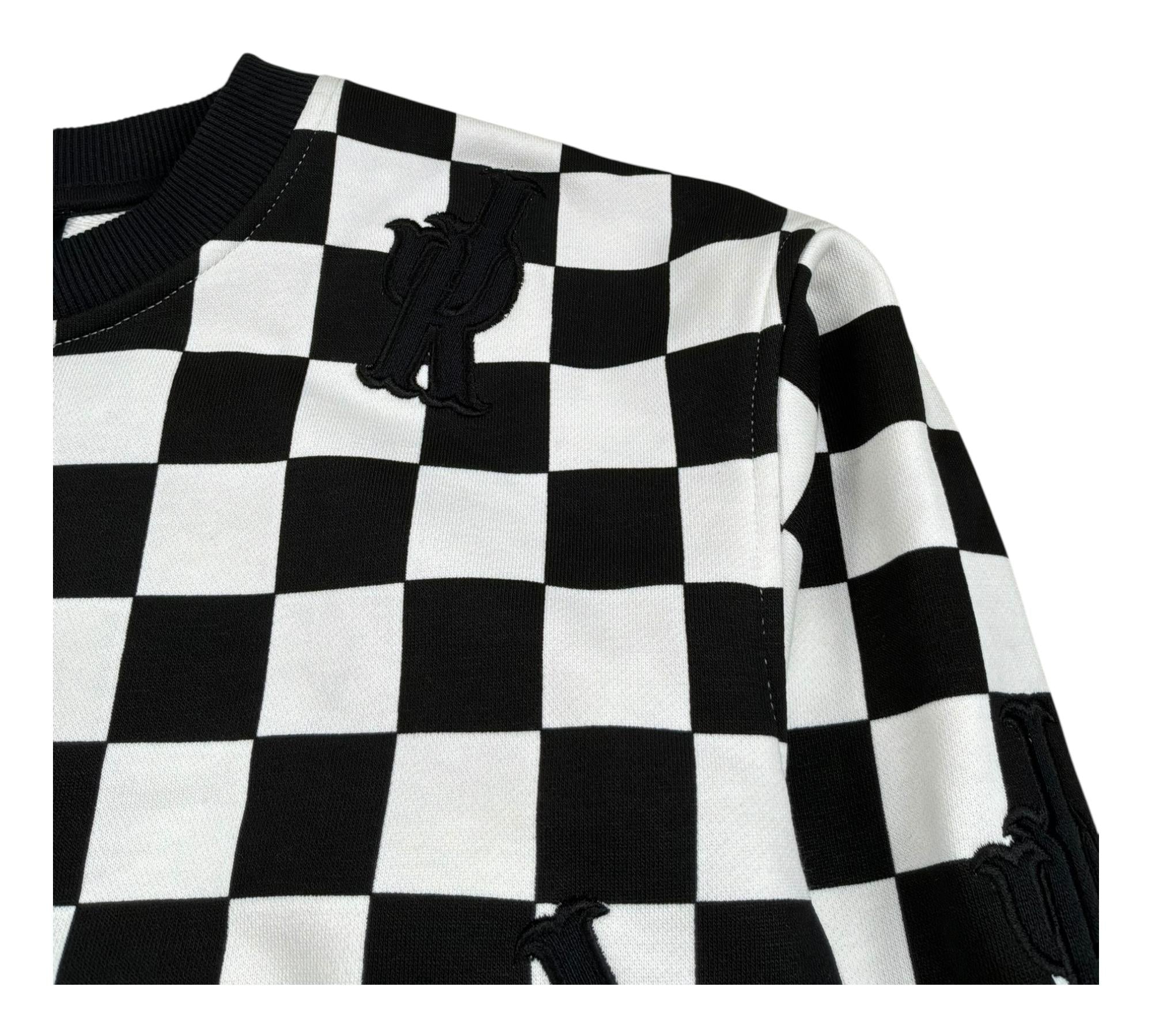 John Richmond Felpa Chiusa Girocollo Bicolore per Bambino RBP26103FE BIANCO/NERO JOHN RICHMOND 