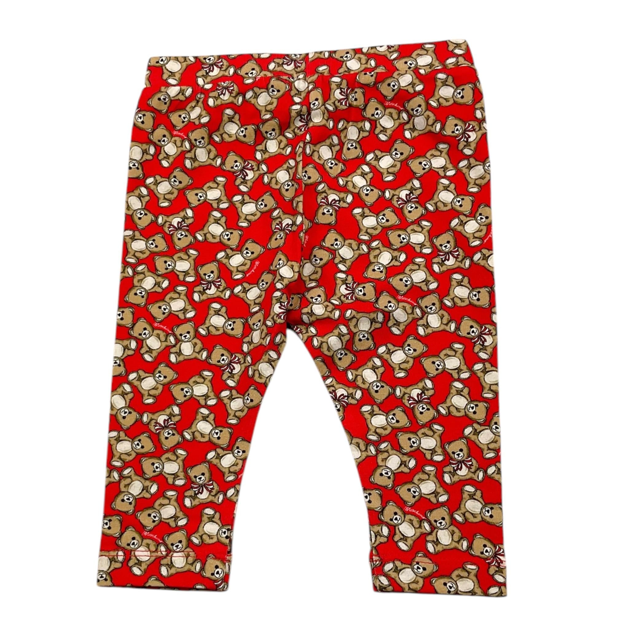MOSCHINO leggins tinta unita con stampa orsacchiotti Rosso per Neonata MHP032 ROSSO MOSCHINO 