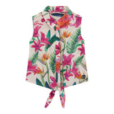 Guess Camicia Giromanica Tinta Unita con Stampa Fiori per Neonata K5GH00WG5S2 BEIGE GUESS 