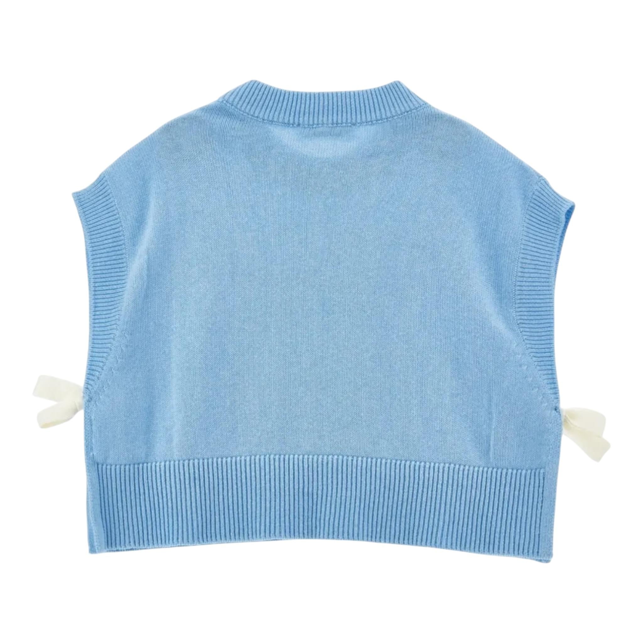 Philosophy Maglia Girocollo Tinta Unita con Logo per Bambina I9E308 AZZURRO PHILOSOPHY 