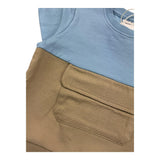 NAME.IT felpa chiusa bicolore girocollo con tasca Azzurro/beige per Neonato 13236280 AZZURRO/BEIGE NAME.IT 