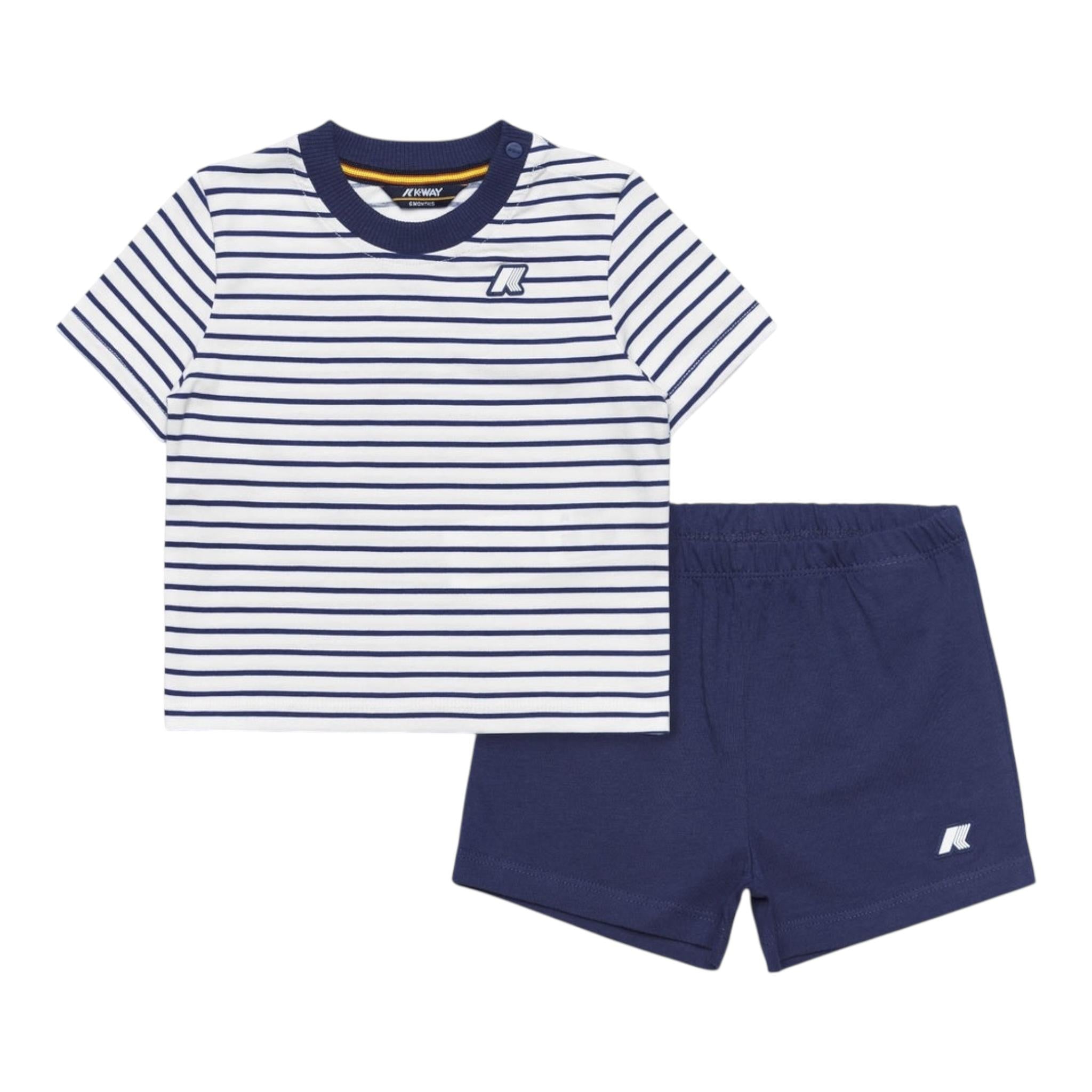 K-Way Completo 2 Pezzi Bicolore T-Shirt-Bermuda Fantasia A Righe per Neonato K2137TWX BLU K-WAY 