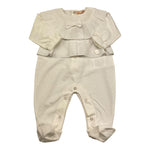 Elisabetta Franchi Tutina Manica Lunga Tinta Unita per Neonata ENTU125 PANNA ELISABETTA FRANCHI 