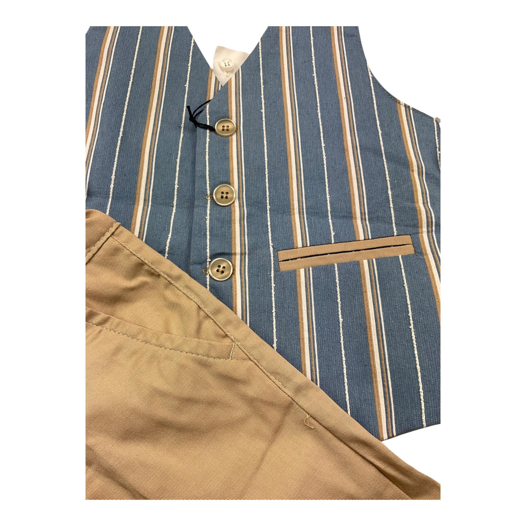 Mai'S Kids Completo 4 Pezzi Camicia-Gilet-Pantalone-Papillon per Bambino RAYAN AZZURRO MAI'S KIDS 