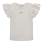 Guess T-Shirt Tinta Unita con Tulle per Bambina K5RI22K6YW4 BIANCO GUESS 