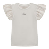 Guess T-Shirt Tinta Unita con Tulle per Bambina K5RI22K6YW4 BIANCO GUESS 