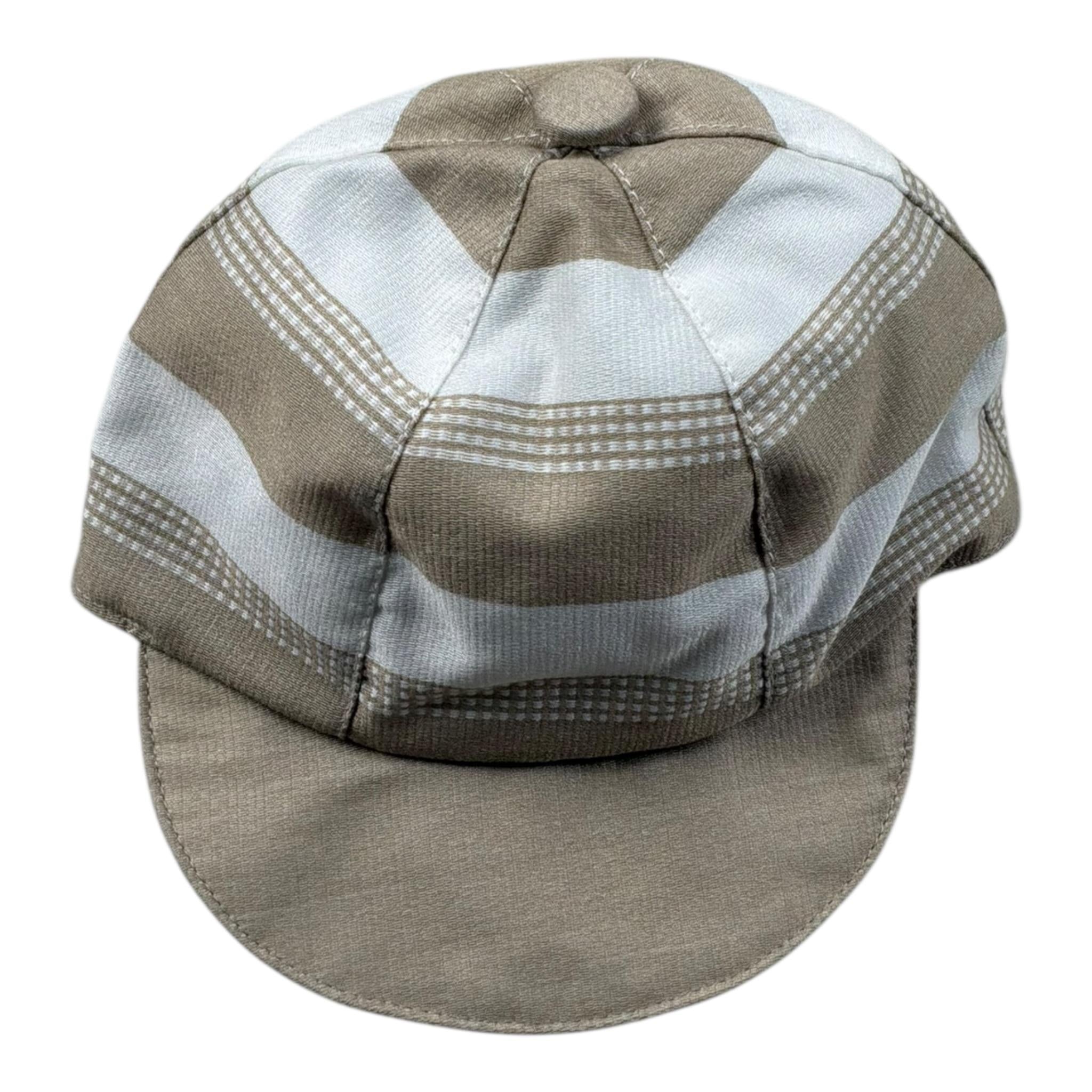 Marlu' Cappello Tinta Unita con Fantasia A Righe per Neonato ER412BK BEIGE MARLU' 