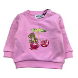 Moschino Felpa Girocollo Tinta Unita con Stampa per Neonata MGF02K ROSA MOSCHINO 