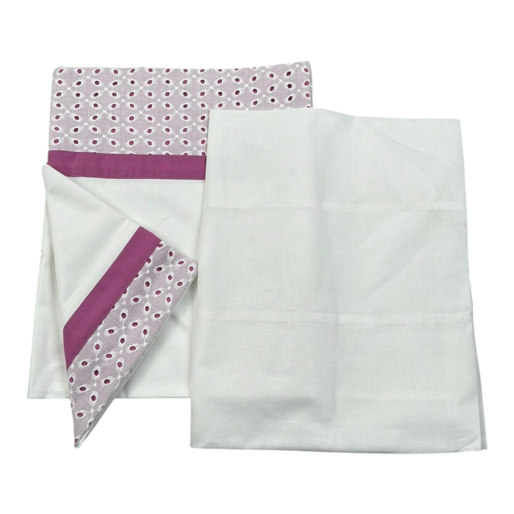 Baby Vip Set 3 Pezzi Lenzuola Tinta Unita per Neonata T8814 BIANCO BABY VIP 