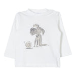IL GUFO shirt girocollo tinta unita con stampa in contrast Bianco per Neonato A24TA357MF002 BIANCO IL GUFO 