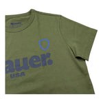 Blauer T-Shirt Girocollo Tinta Unita con Logo per Bambino 25SBLKH02507 VERDE BLAUER 