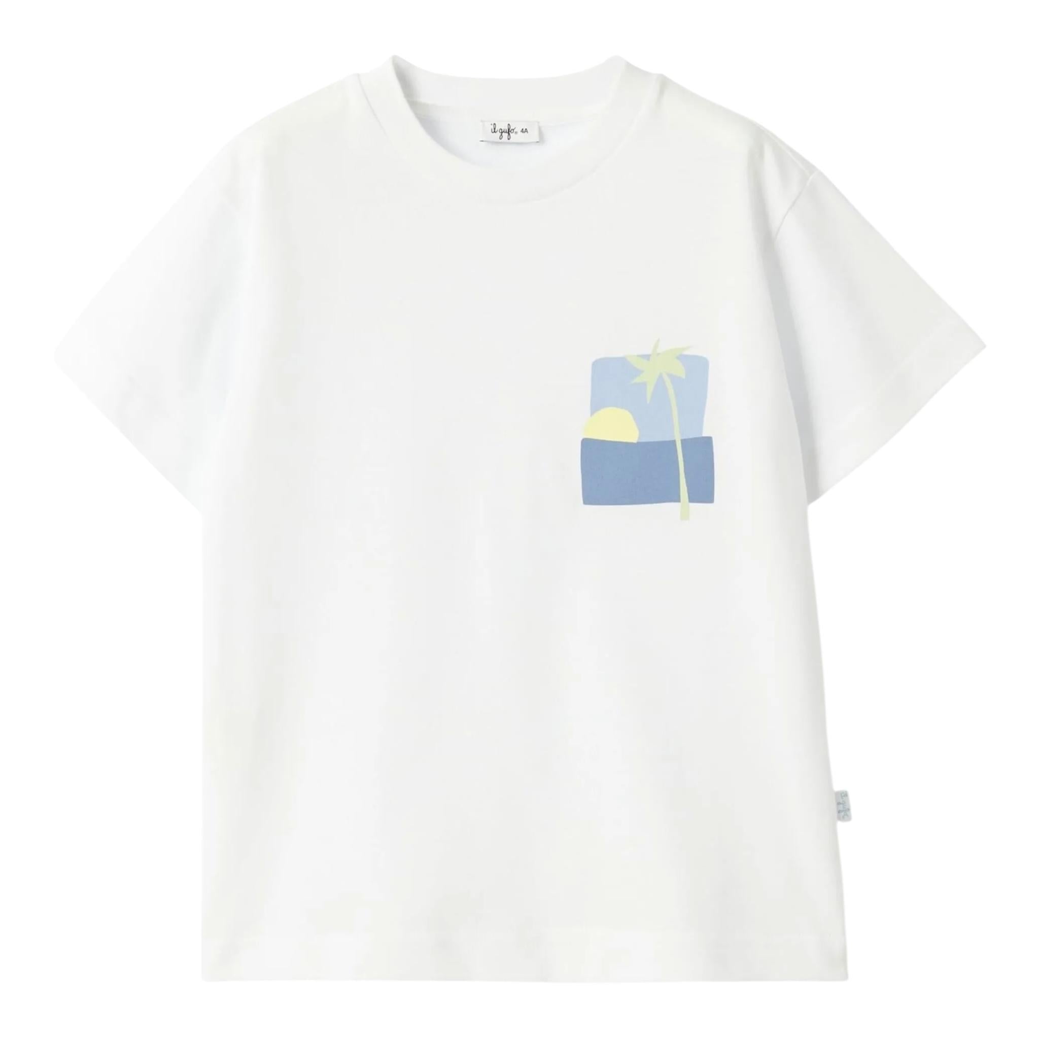 Il Gufo T-Shirt Girocollo Tinta Unita con Stampa per Bambino P25TS468MF001J BIANCO IL GUFO 