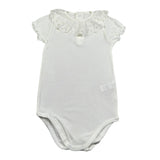 Calamaro Body Mezza Manica Tinta Unita con Colletto per Neonata 19109 PANNA CALAMARO 