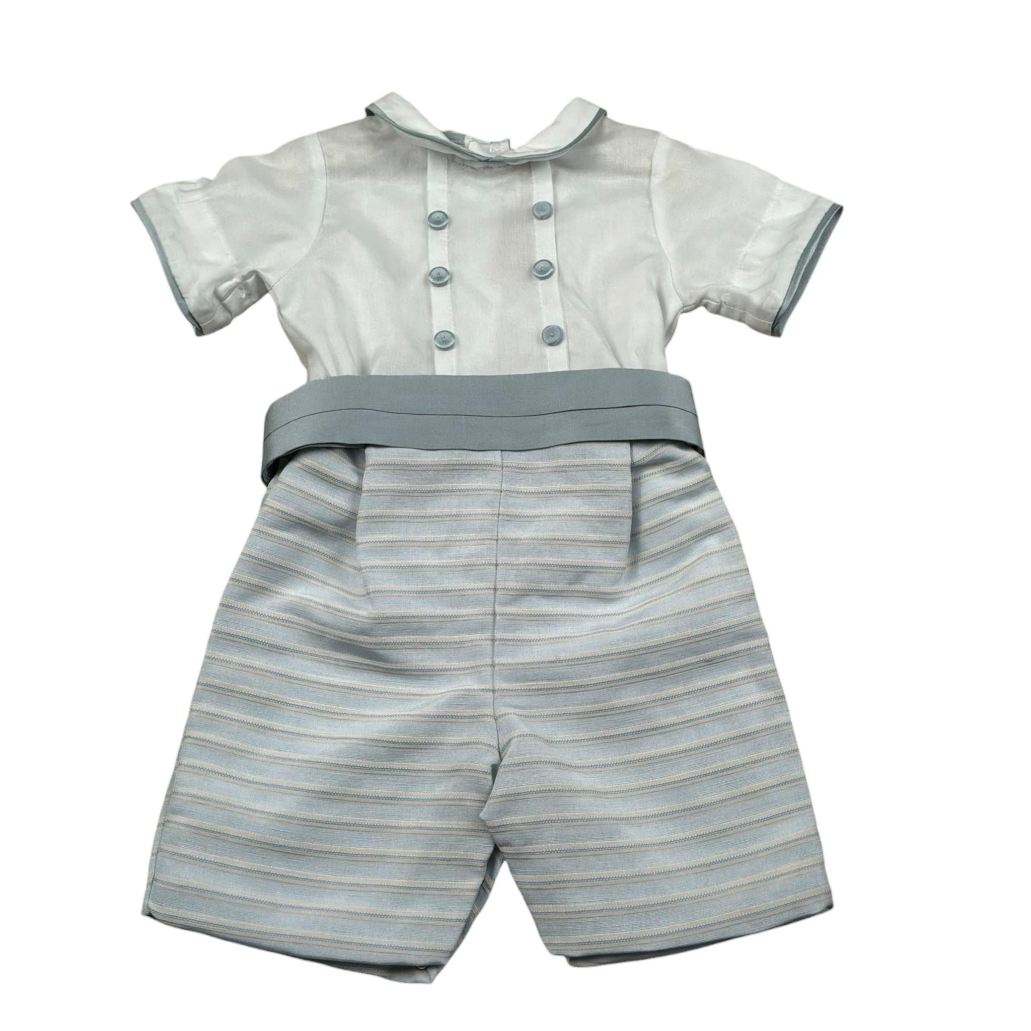 Pure Firenze Pagliaccetto Mezza Manica Bicolore per Neonato CBPG55 BIANCO/AZZURRO PURE FIRENZE 