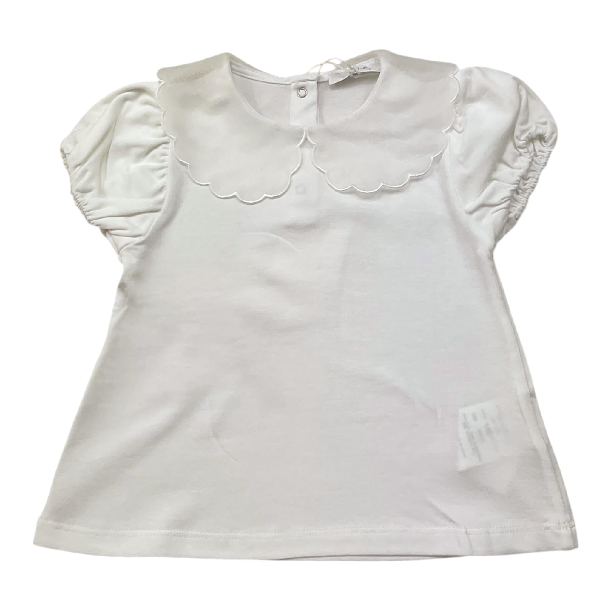 U+È T-Shirt Tinta Unita con Colletto per Bambina UE1773 BIANCO U+è 