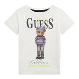 Guess T-Shirt Girocollo Tinta Unita con Stampa per Neonato N5RI20K8HM4NXXX BIANCO GUESS 