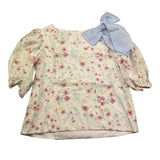 La Stupenderia Camicia Mezza Manica Tinta Unita Fantasia Floreale per Bambina TJTP94 BIANCO LA STUPENDERIA 