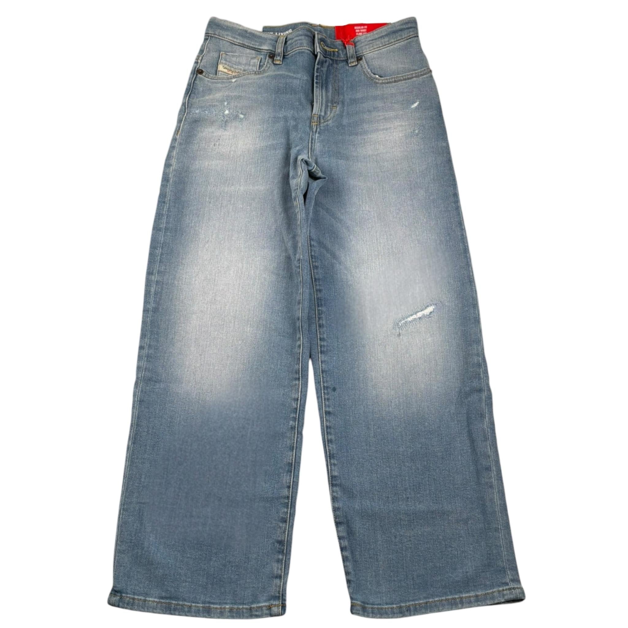 Diesel Jeans Tinta Unita Modello Palazzo per Bambina J00818X AZZURRO DIESEL 