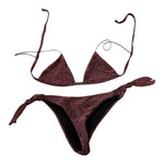 Plume Éthérée Costume 2 Pezzi Triangolo-Slip Tinta Unita per Bambina P09 VIOLA PLUME ÉTHÉRÉE 