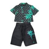 Patriot Completo 2 Pezzi Camicia-Bermuda Tinta Unita con Stampa per Neonato PCA0012N NERO PATRIOT 