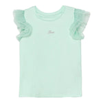 Liu Jo T-Shirt Girocollo Tinta Unita con Logo per Neonata K5GI18K6YW4 VERDE ACQUA LIU JO 