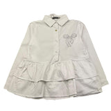 CANADA HOUSE camicia manica lunga tinta unita con brillantini Bianco per Bambina 24483121 BIANCO CANADA HOUSE 