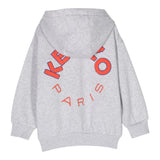KENZO felpa con zip e cappuccio tinta unita Grigio per Neonato K05493 GRIGIO KENZO 