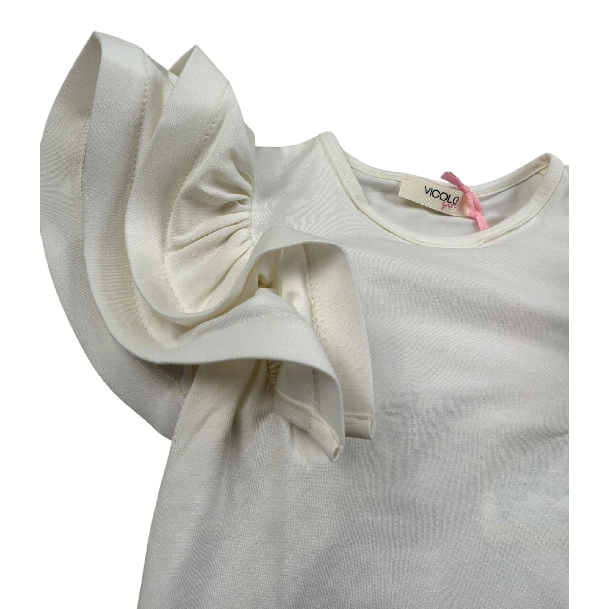 Vicolo T-Shirt Girocollo Tinta Unita con Logo per Neonata 3146M00370X PANNA VICOLO 