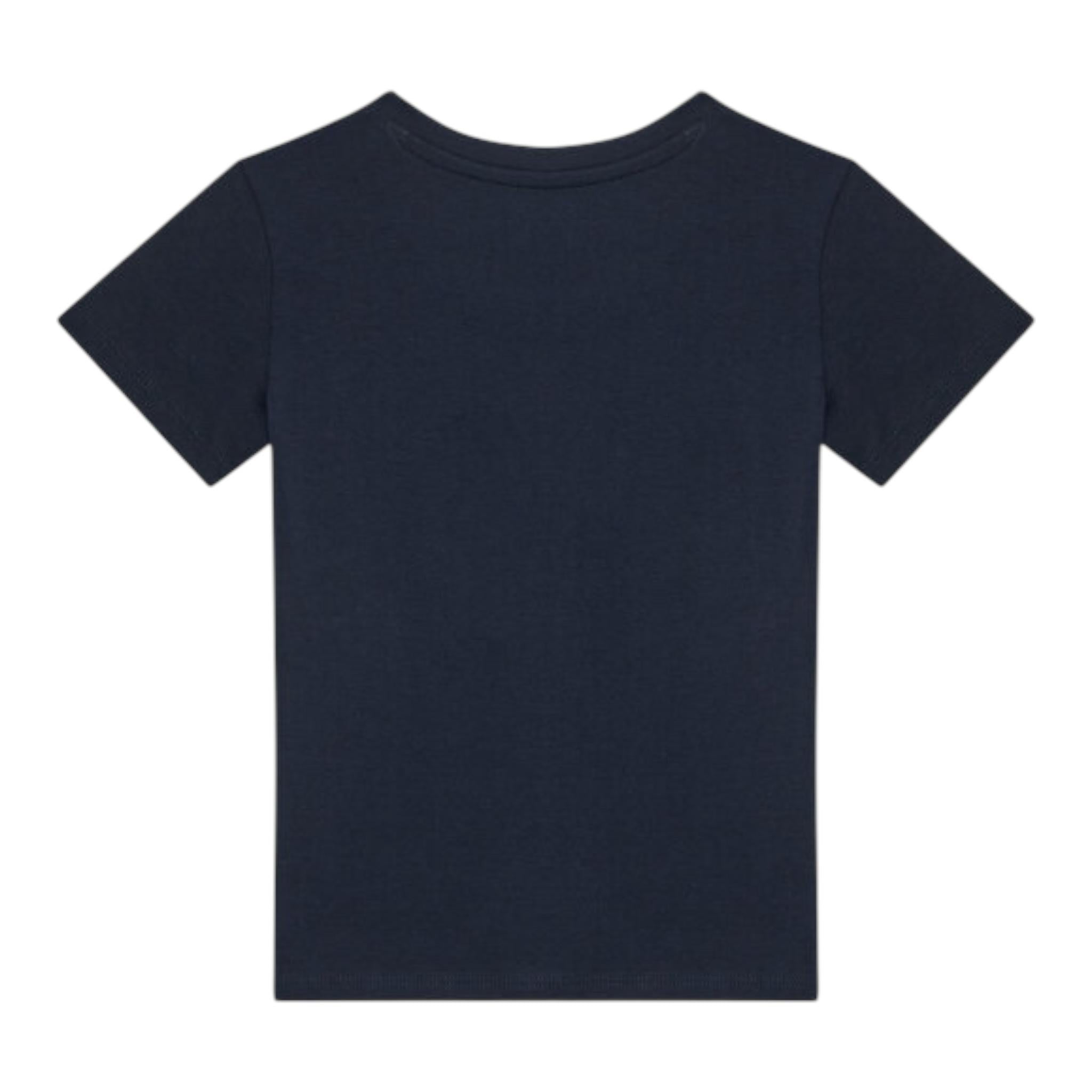 Guess T-Shirt Girocollo Tinta Unita con Stampa per Bambino N5RI20K8HM4 BLU GUESS 