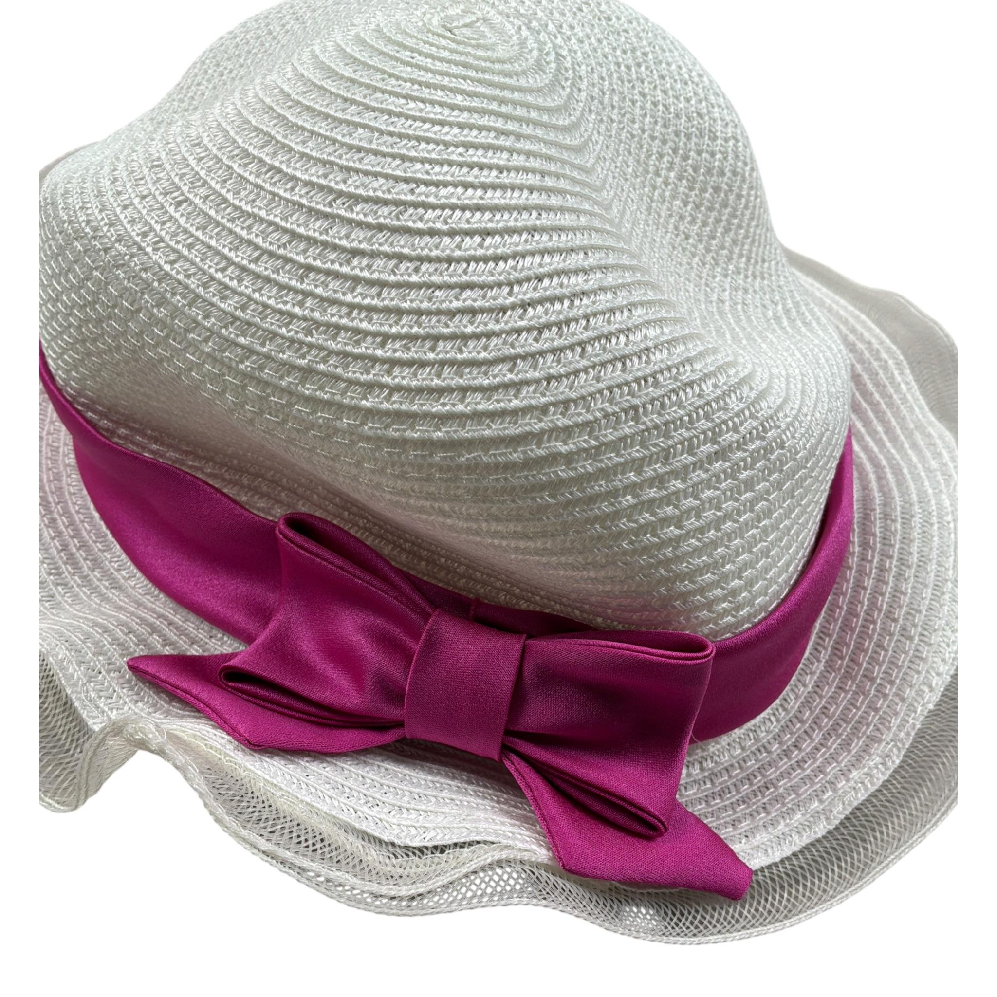 Colori Chiari Cappello tinta unita con Fiocco Bianco per Neonata FN997083 BIANCO COLORI CHIARI 