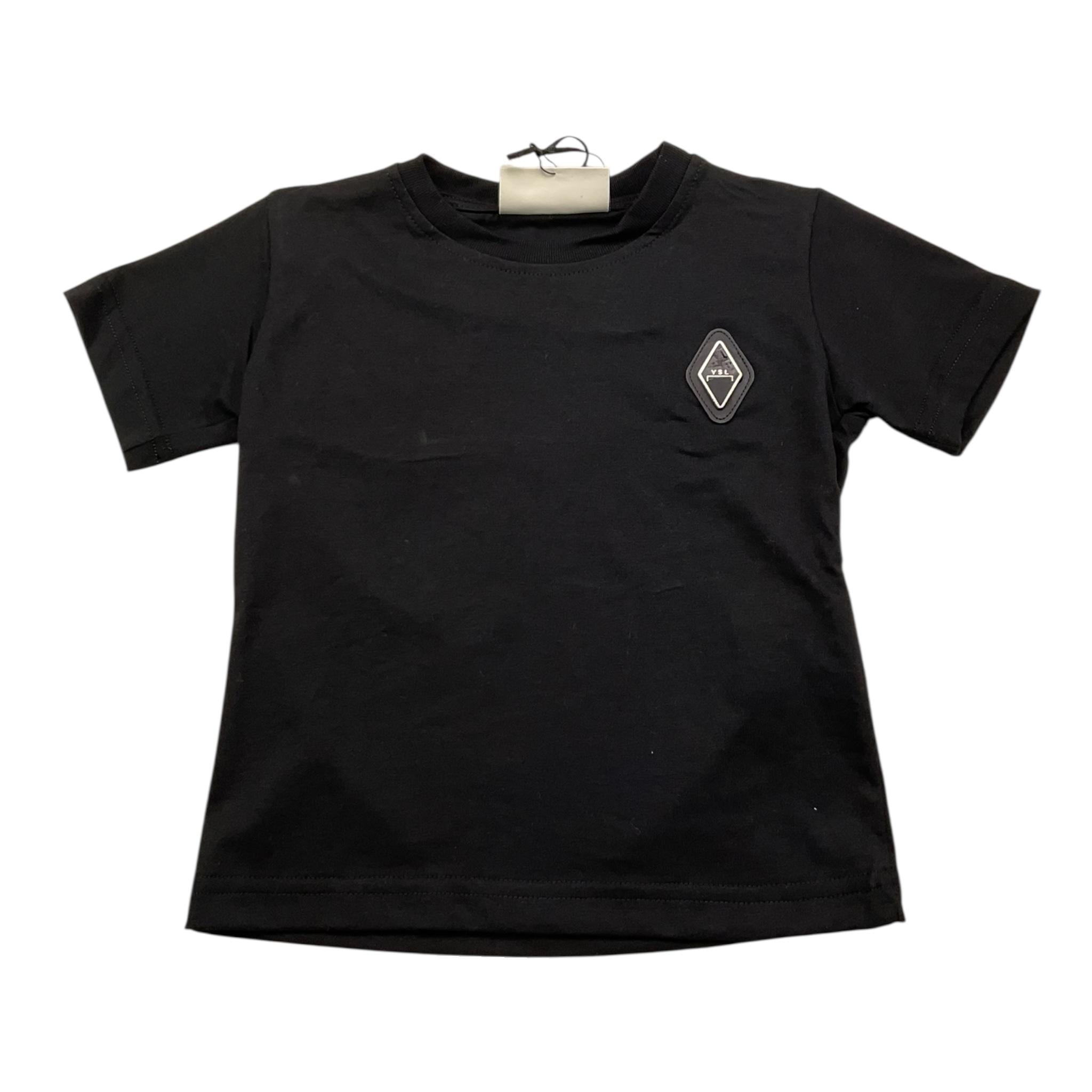 YES LONDON t-shirt girocoll tinta unita con logo Nero per Neonato JR2105X NERO YES LONDON 