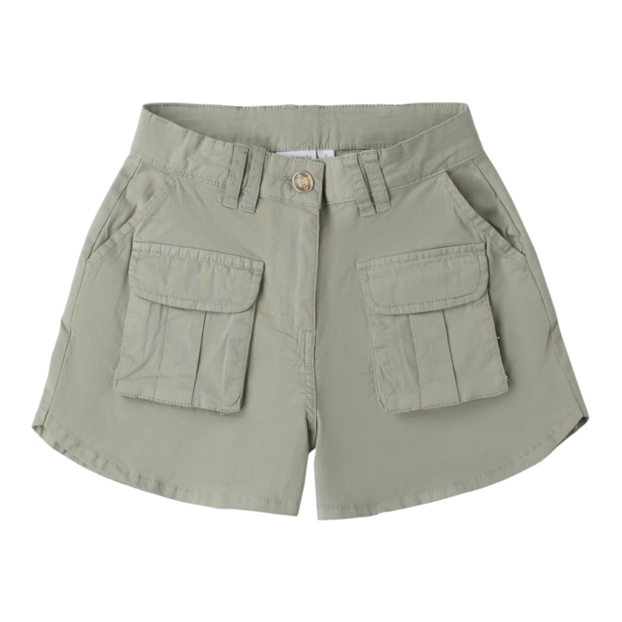 Sarabanda Short tinta unita con Girovita Regolabile Verde per Bambina 0B483 VERDE SARABANDA 
