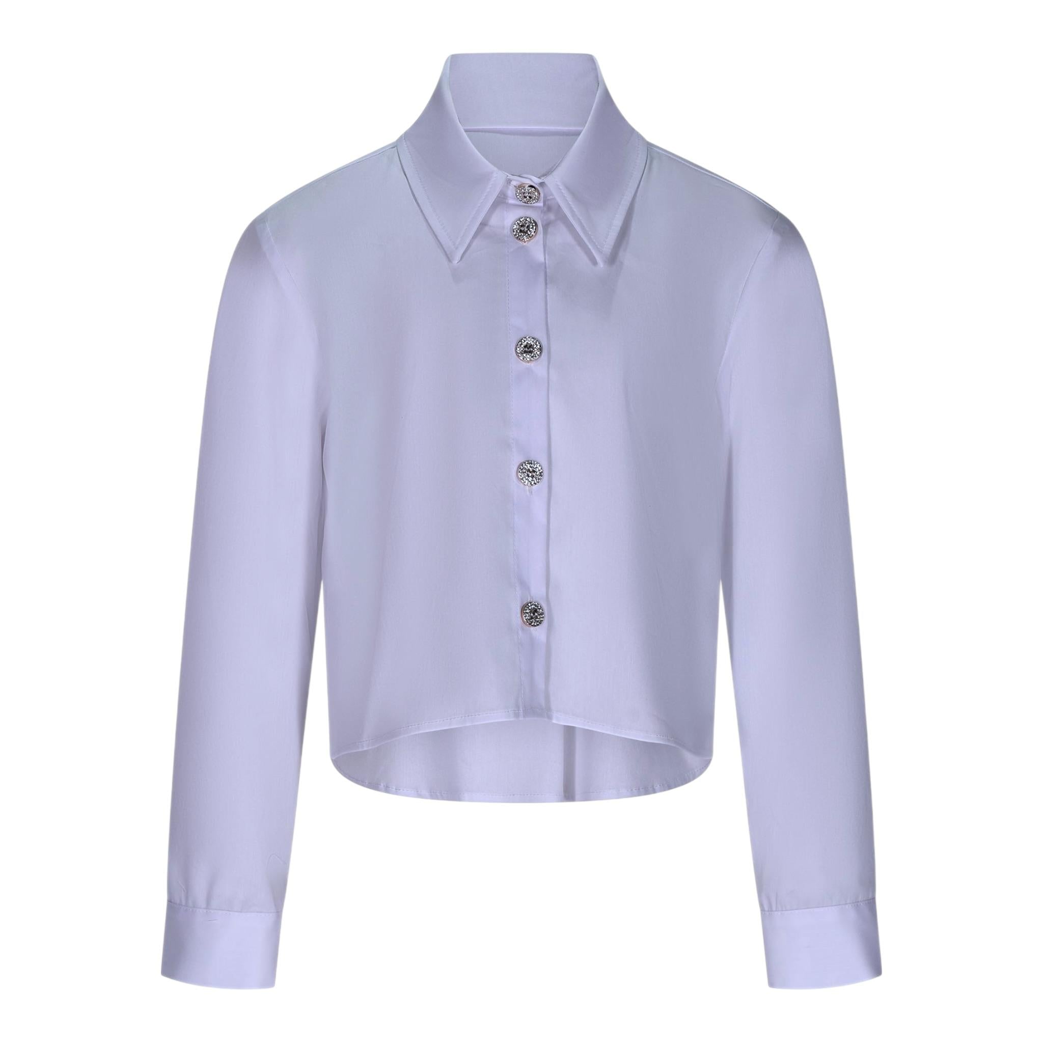 Fun & Fun Camicia Manica Lunga Tinta Unita per Bambina FCJSH01107 BIANCO FUN & FUN 