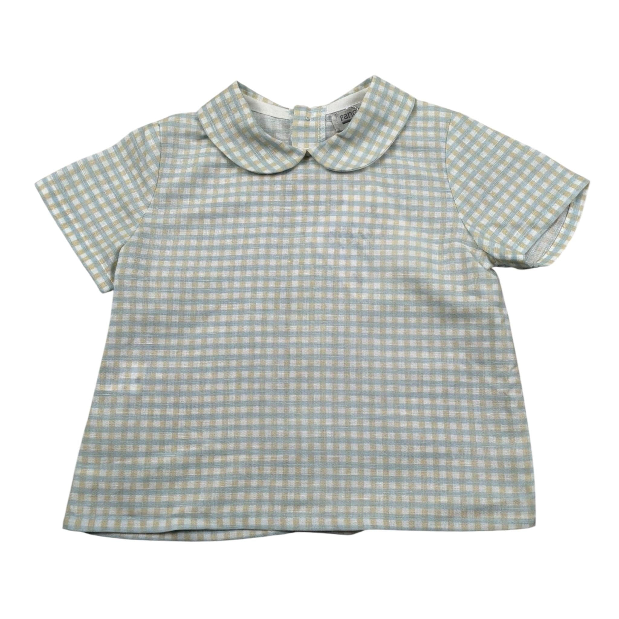 Pangasa Camicia Tinta Unita con Fantasia A Quadri per Neonato 2582303 BIANCO PANGASA 