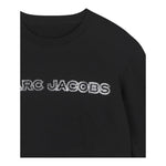 MARC JACOBS felpa chiusa girocollo tinta unita con stampa logo brillantinata Nero per Bambina W60263 NERO MARC JACOBS 