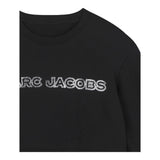 MARC JACOBS felpa chiusa girocollo tinta unita con stampa logo brillantinata Nero per Bambina W60263 NERO MARC JACOBS 
