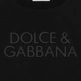 Dolce & Gabbana T-Shirt Girocollo Tinta Unita con Logo per Bambina JNDK NERO DOLCE & GABBANA 