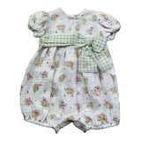 Le Bebe Pagliaccetto Mezza Manica Tinta Unita Fantasia Floreale per Neonata LBG6237 BIANCO LE BEBE 