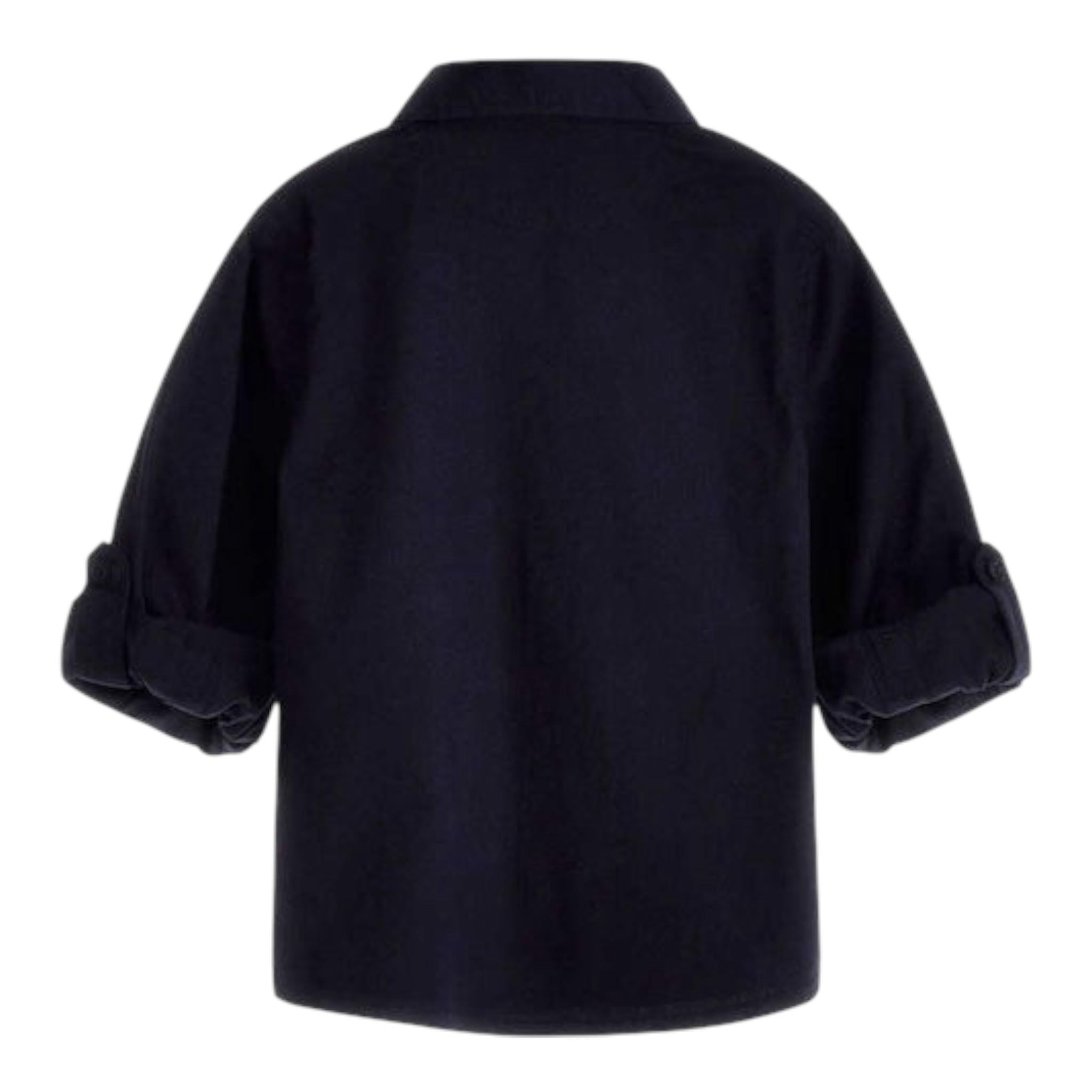 Guess Camicia Tinta Unita con Logo per Neonato N3YH04WE5W0 BLU GUESS 